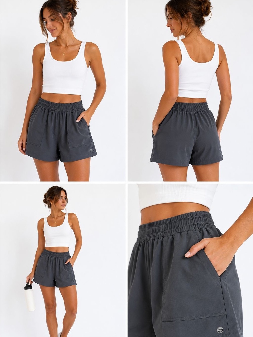 Apana gray  Women's Athletic Shorts